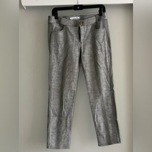 Derek Lam Crosby 10 Silver Snakeskin Pants